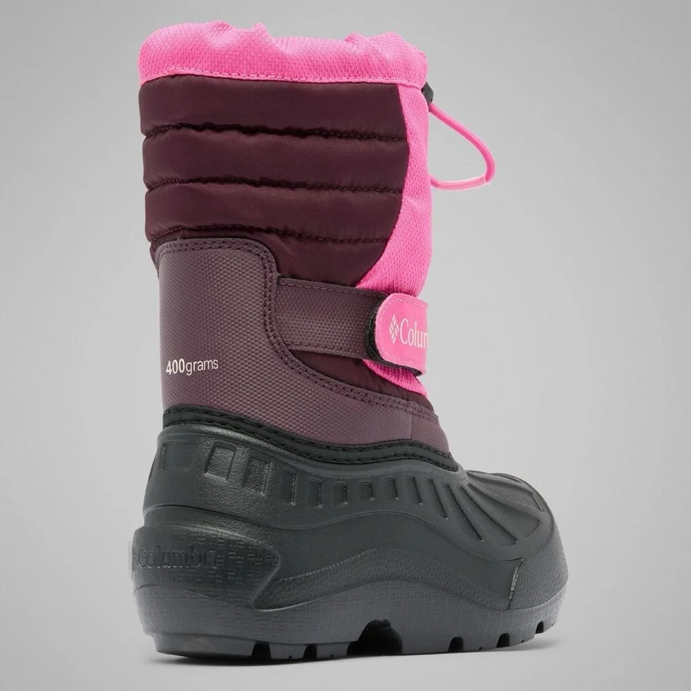 NWT Columbia Youth Powderbug Snowlite Waterproof Snow Boot, Pink Ice/Moonvista
